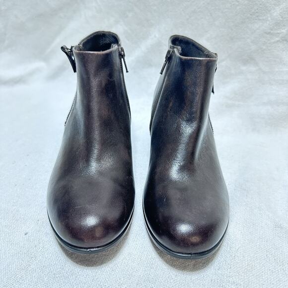 ECCO Shape M 35 Women's Leather Ankle Boot Brown US 9-9.5 / EU 40 double zipper - Picture 4 of 9